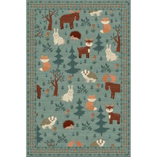 Cute Machine Washable Area Rug with Rubber Backing for Living Room Non-Slip Modern Indoor Carpet Low-Pile Rug