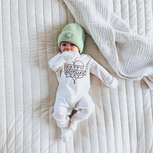 Valentines Day Baby , Baby's first Valentines, Valentine Baby Outfit, First Valentines Day Outfit, Valentines Day Jammies, Mittens