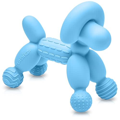 SplashEZ Baby Teether 100% Safe Silicone Baby Chew Toys, Teething Toy for Babies 0-6 Months, 6-12 Months, Infant, Newborns 0+ BPA-Free, Certified Pacifier Textures for Chewing Relief, Light Blue
