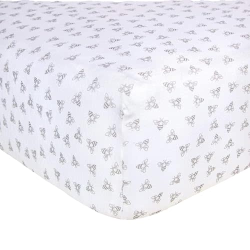 Burt's Bees Baby Essential Organic Cotton Fitted Crib Sheet, Breathable for Boy Girl Standard Crib & Toddler Mattresses