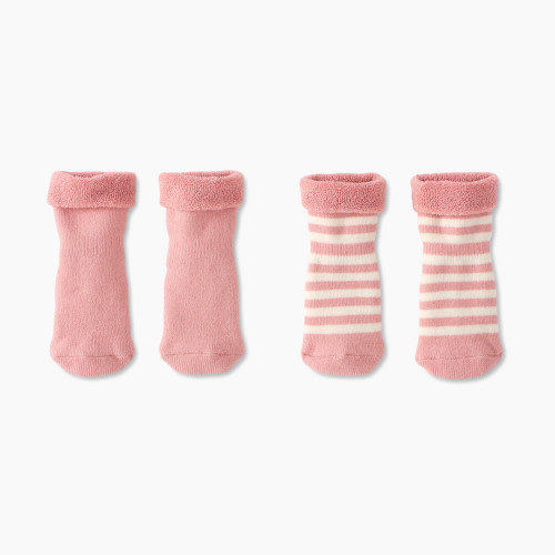 Hanna Andersson 2-Pack Baby Socks - Blush Pink, 0-6 Months
