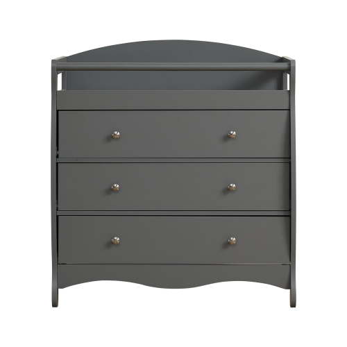 Ktaxon 3-Drawer Changing Table, Infant Diaper Changing Station with Drawers, Safety Rails & Strap, Baby Changing Table Dresser for Nursery, Easy Assembly (Gray)