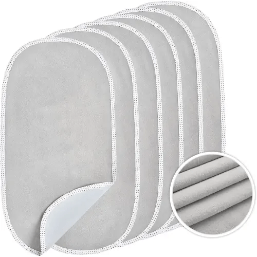 TILLYOU Changing Pad Liners 6PK - Waterproof Flannel Cotton, 27" x 13" - Perfect for Baby Diaper Changing Needs, Gray