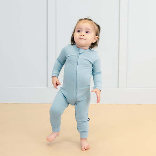 Zip Romper in Sky