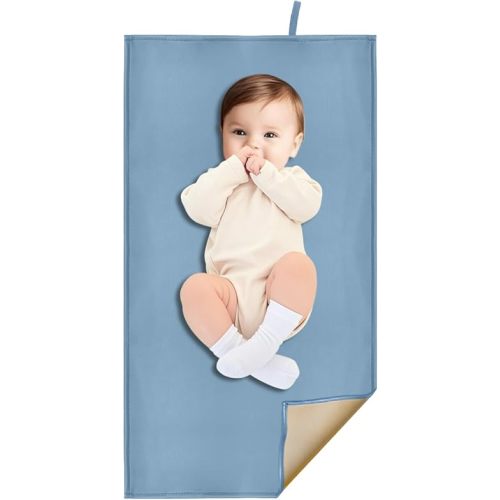 Blue Diaper Changing Mat for Baby, Portable Baby Changing Pad for Travel or Home, Wipeable Mat Fits Perfectly in Diaper Bag (67-10)