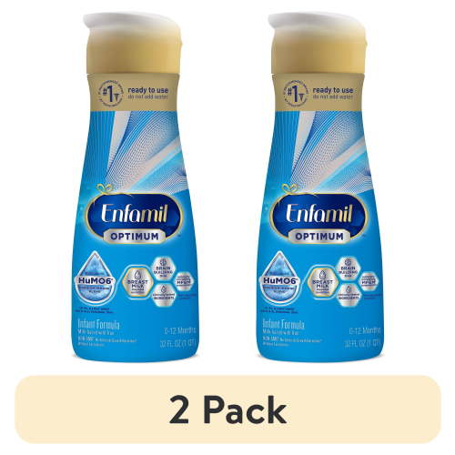 (2 pack) Enfamil Optimum Baby Formula, Our Closest Formula to Breast Milk, Brain-Building DHA, Immune-Supporting LnNT, Ready to Feed Infant Formula, 32 Fl Oz