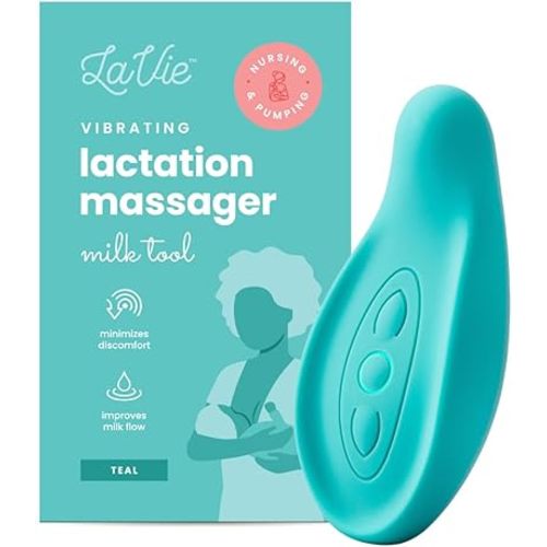 Lactation Massager - Patented Breastfeeding Relief, Boost Milk Flow & Ease Discomfort from Clogged Ducts, Engorgement, Mastisis - Postpartum Essentials for Nursing Moms - HSA/FSA Medical Device