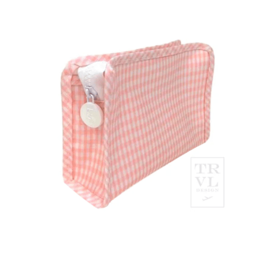 TRVL Roadie Small Zip Pouch - Gingham Taffy