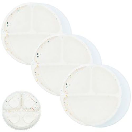 Weesprout Suction Plates For Babies & Toddlers 100% Silicone Divided Design - With Lids, 3 Pack
