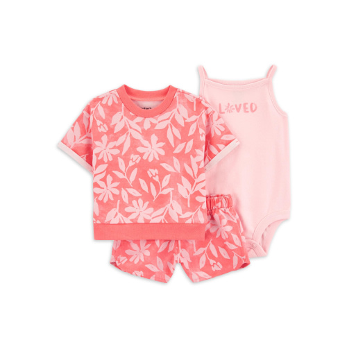 Carter's Child of Mine Baby Girl Shorts Outfit Set, 3-Piece, Sizes 0/3-24 Months