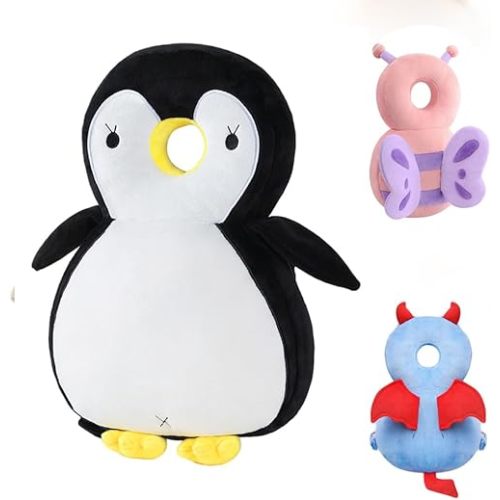 Toddler Baby Head Protection Cushion Backpack Wear,Penguin