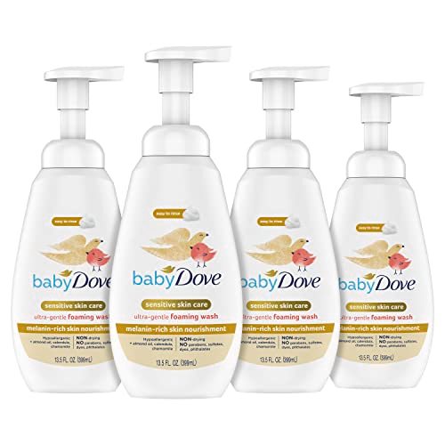 Baby Dove Baby Foaming Wash Melanin-Rich Skin Nourishment 4 Count Moisturizes Skin Ultra Gentle 13.5 fl. oz.