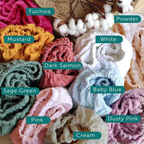 Muslin Sheets for Stokke Sleepi Cribs - Organic Muslin Cotton Fitted Sheets - Custom Size Sheets - Mini Crib Sheets - Full Crib Sheets