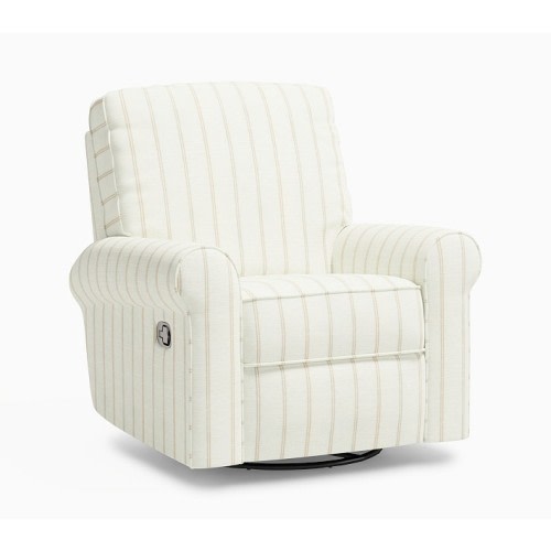 Comfort Swivel Glider Recliner - Manual - Natural, Performance Double Stripe