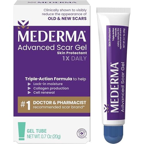 Mederma Advanced Scar Gel, Treats Old and New Scars, Reduces the Appearance of Scars from Acne, Stitches, Burns and More, 0.70oz (20g)