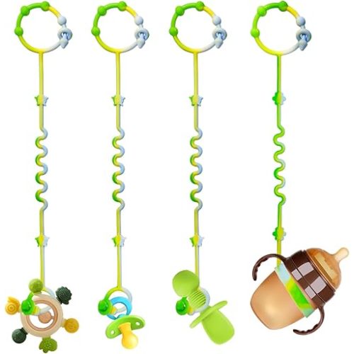 RTMOK Silicone Pacifier Clip,Applies to Car Seat,High Chair,Stroller Accessories,Cribs,Rocking Chair