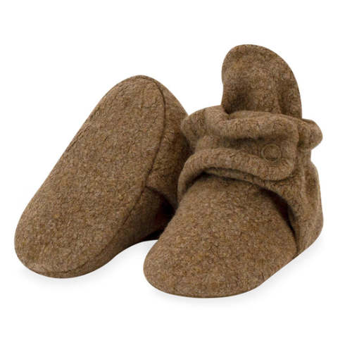 Cozie Fleece Gripper Baby Bootie - Heather Mocha – Zutano