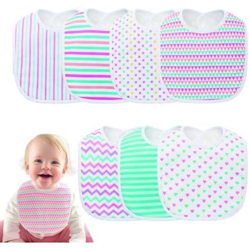 Pack of 7,Baby Bibs,Unisex,Soft and Absorbent,Adjustable,Easy to Use