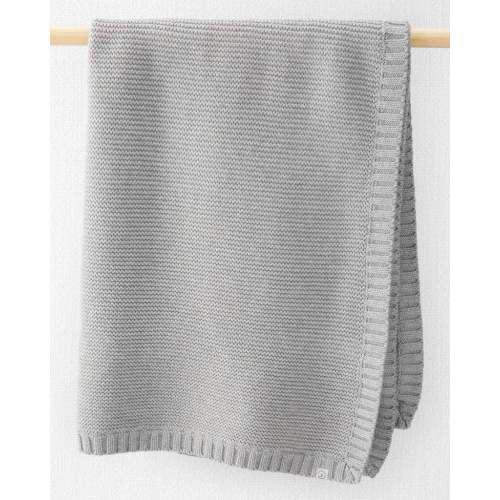Baby Organic Cotton Textured Knit Blanket in Gray