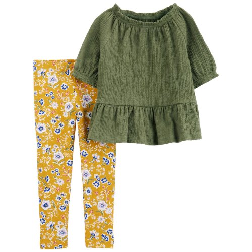 Baby 2-Piece Peplum Top & Floral Legging Set - Carter's | Carter's