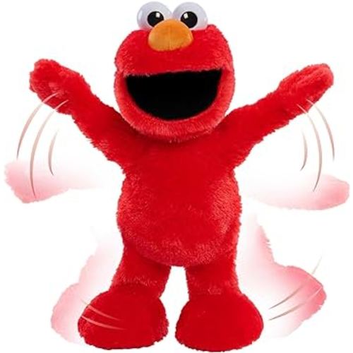 Sesame Street Elmo Slide Singing and Dancing 14-inch Plush, Pretend Play, Interactive Toy, Kids Toys for Ages 2 Up by Just Play
