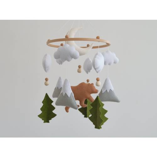 Woodland baby mobile, Woodland nursery mobile, Baby mobile crib, Mountain nursery, New baby gift, Forest mobile, Baby boy mobile