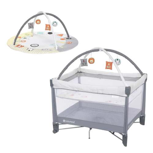 Play Suite 3-in-1 Quick-Fold Playard with Baby Gym - Quartz Stone