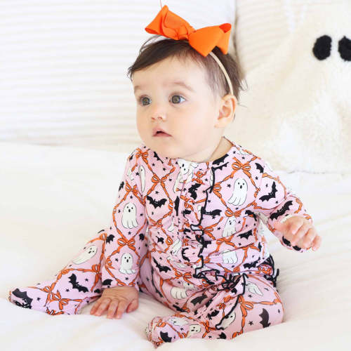 Boo Babes Ruffle Zipper Footie