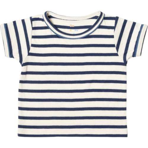 Baby Willie Crew Neck Short Sleeve T-Shirt, Navy Stripe - Oso & Me | Maisonette
