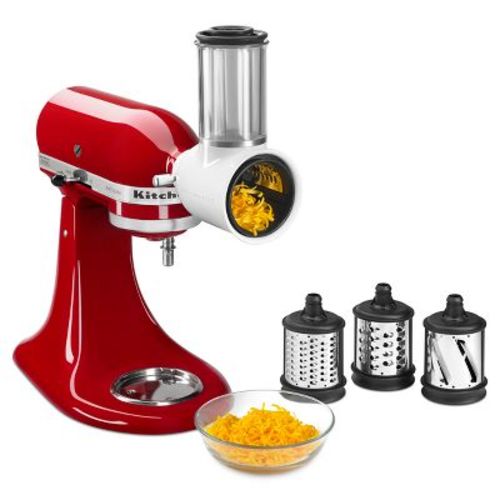 Kitchenaid Fresh Prep Slicer/shredder Attachment - White Ksmvsa: Stand Mixer Accessory, Dishwasher-safe, 5 Pieces