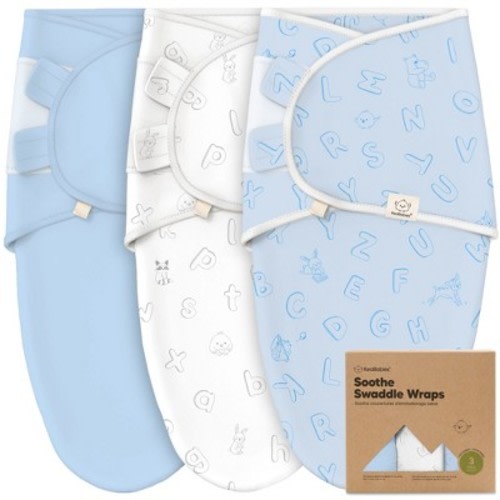 3pk Soothe Baby Swaddle 0-3 Months, Organic Baby Swaddle Sleep Sacks, Newborn, Infant Swaddle Sack, Color: Abc land cloud, Size: one size
