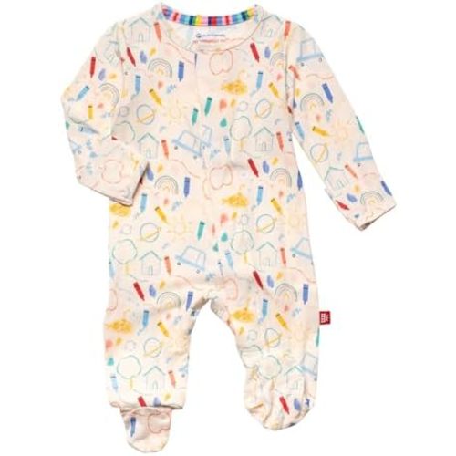 Magnetic Me Boys Modal Magnetic Baby Footie Pajamas | Silky Soft Modal Fabric | Baby Sleepers Available in Sizes PRE - 24M
