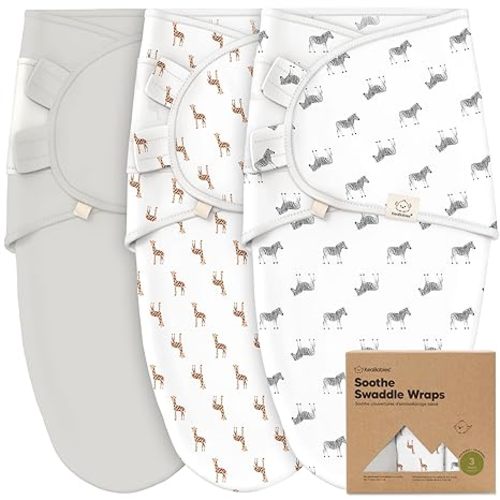 3-Pack Organic Baby Swaddle Sleep Sacks - Newborn Swaddle Sack, Ergonomic Baby Swaddles 0-3 Months, Swaddles for Newborns, Baby Sleep Sack, Baby Swaddle Blanket Wrap, Baby Essentials (The Wild) - One Size