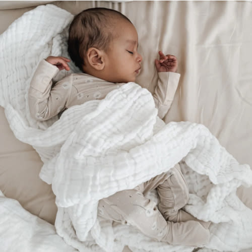 Luna + Luca Cotton Gauze Baby Blanket - White