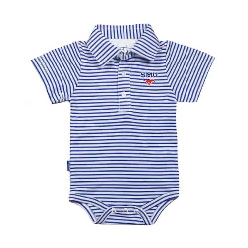 Infant Garb Royal/White SMU Mustangs Carson Polo Bodysuit