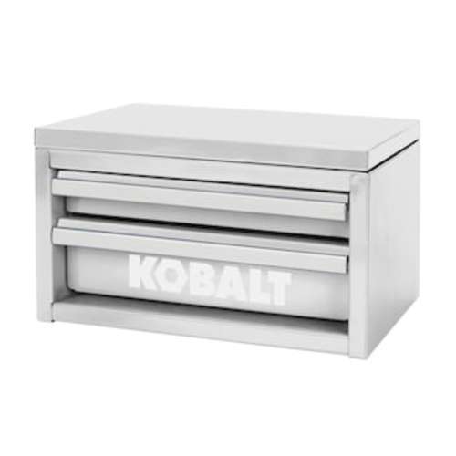Kobalt Mini 10.83-in W x 5.91-in H x 5.91-in D 2-Drawer White Steel Tool Box 54417 at Lowes.com