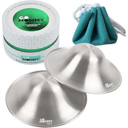The Original Silver Nursing Cups, Nipple Shields for Nursing Newborn, Nipple Protector for Breastfeeding, Nipple Covers Breastfeeding, No Need Nipple Cream, Newborn Essentials Must Haves
