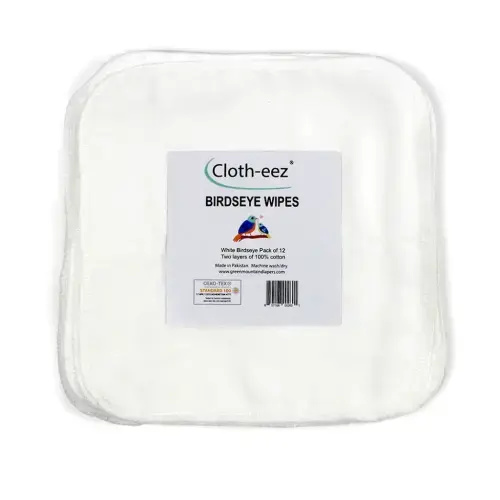 Cloth-eez Birdseye Wipes - Classic White