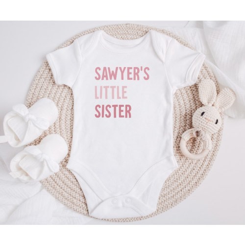 Custom Little Sister Onesie®, Little Sister Tee, Sibling Matching Outfits, Sibling Onesie®