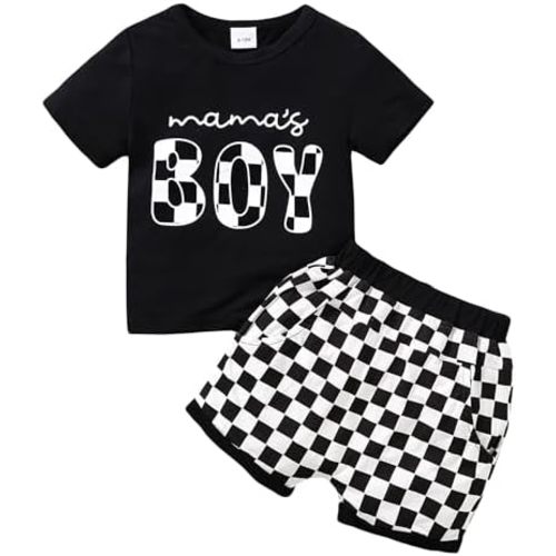 Baby Boy Summer Clothes Outfits Infant Letter Print Short Sleeve T Shirt and Casual Shorts 2Pcs Outfits 6-24 Months