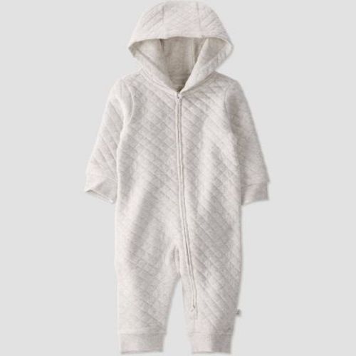 Little Planet By Carter's Organic️ Baby Quilted Zip Pram Coveralls - Gray Newborn