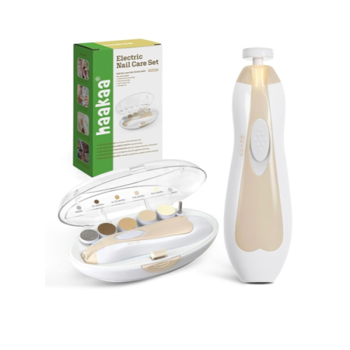 haakaa Baby Nail File Electric Baby Nail Care Set with LED Light, Baby Nail Clippers for Newborn/Infants/Adults Toes and Fingernails, 6 Replacement Heads & Storage Case, Acorn : Amazon.com.au: Baby