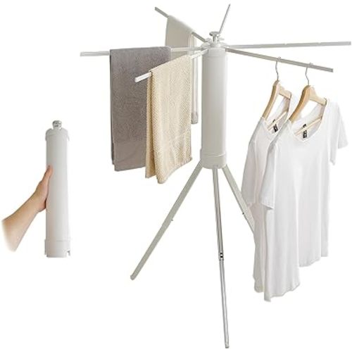 JOOM Clothes Drying Rack Portable Foldable - Drying Rack Clothing Space Saving,Collapsible Drying Rack for Laundry,Travel,Indoor,Outdoor. Folding Clothing Rack Home and Travel (Small Silver)