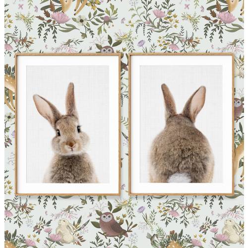 Bunny Print Set of 2 ~ Nursery Wall Art