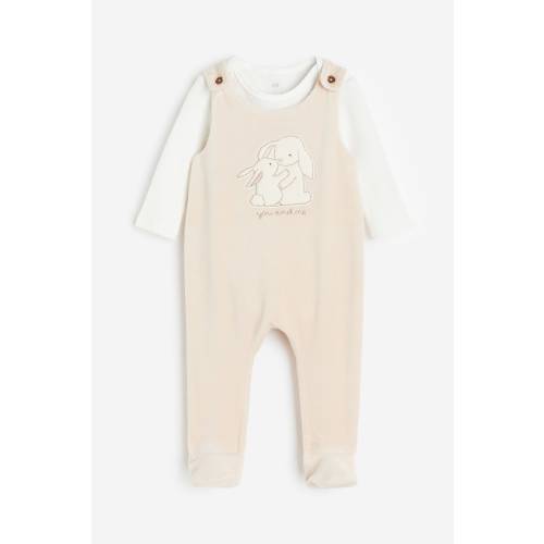 Bodysuit and Velour Romper Suit