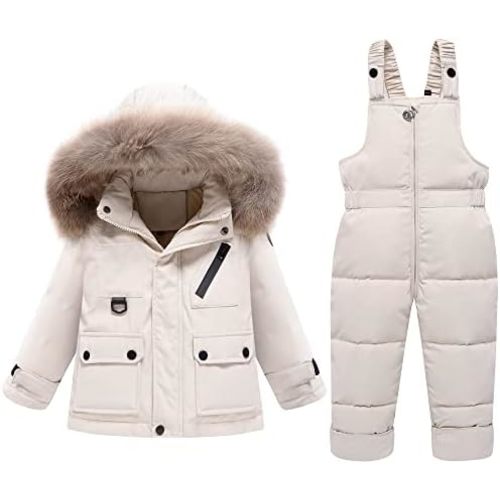 Amazon.com: YALLET Baby Girls Boys Snowsuit, Infant Winter Clothes Toddler Kids Winter Warm Hooded Down Jacket Coat + Ski Bib Pants : Clothing, Shoes & Jewelry