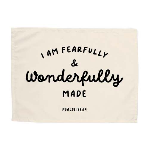 {Natural & Black, Horizontal} Fearfully & Wonderfully Made Banner