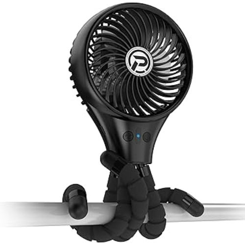 PANERGY Portable Stroller Fan, Rechargeable Battery Powered Oscillating Fan, Baby Fan with 3 Powerful & Quiet Speeds, 90° Oscillation, Flexible Tripod for Stroller, Car, Seat, Crib, Travel