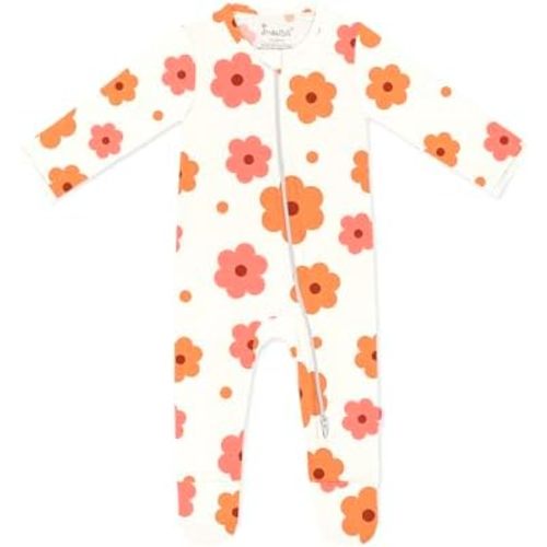Jimonda Baby Girls Boys Footed Pajamas,Rayon From Bamboo,2 Way Zipper Long Sleeve Soft Sleeper Pjs,Infant Tie-dye Romper