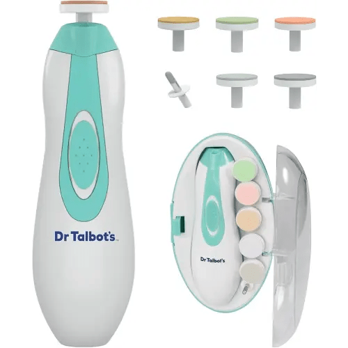 Dr. Talbot's Electric Nail Trimmer for Babies - Baby Nail File with LED Light and Storage Case - 3+ Months